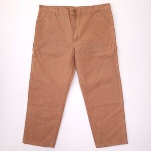 Carhartt‎ B11 BRN Washed Duck Work Dungaree Pants Mens 42x30 Brown Loose Fit
